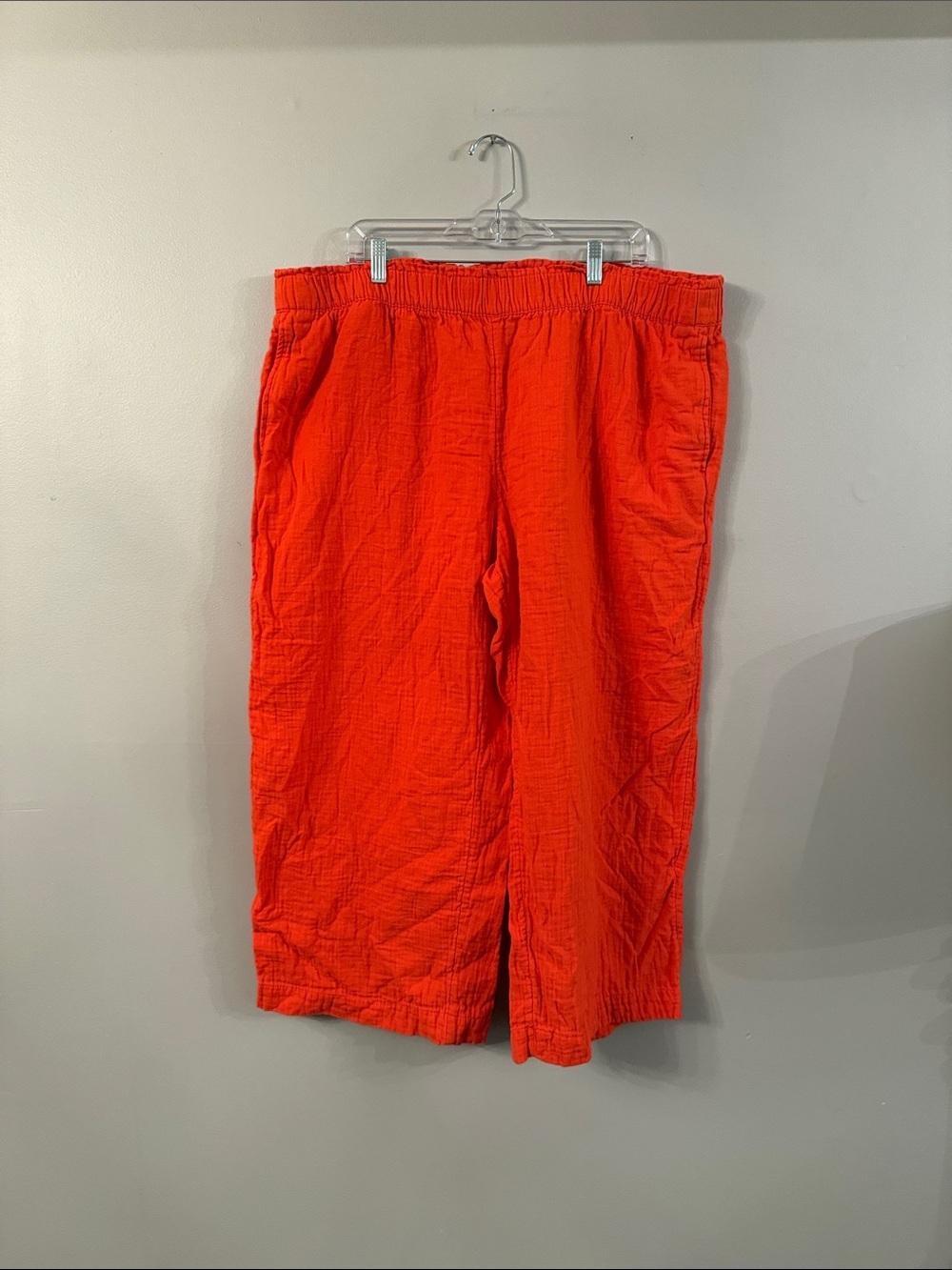 Old Navy Orange Wide-Leg Elastic-Waist Cotton Gauze Pants - great summer & fall